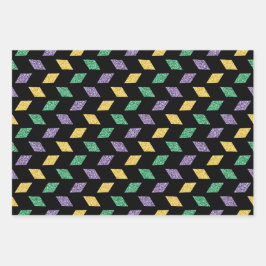 GREEN PURPLE YELLOW MARDI GRAS THEMES INPAKPAPIER VEL