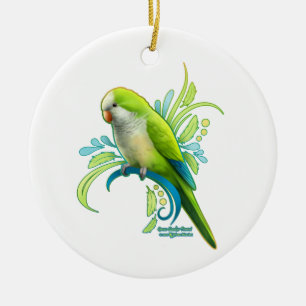 Green Quaker Parrot Keramisch Ornament