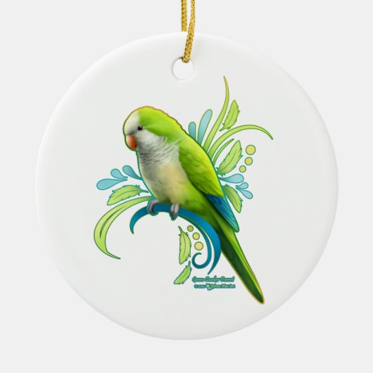 Green Quaker Parrot Keramisch Ornament (Voorkant)