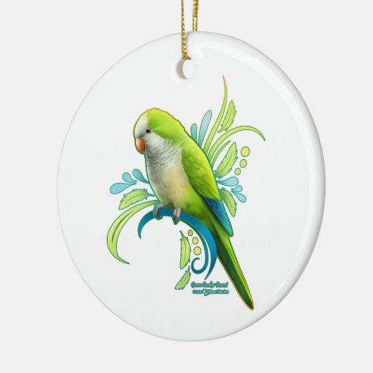 Green Quaker Parrot Keramisch Ornament (Links)