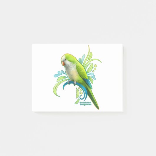Green Quaker Parrot Post-it® Notes (Voorkant)