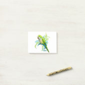 Green Quaker Parrot Post-it® Notes (Op bureau)