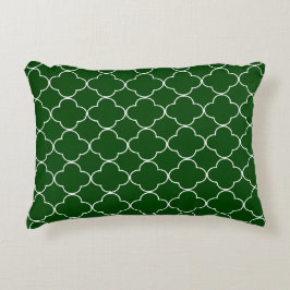 Green Quatrefoil Accent Kussen