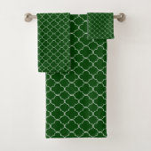 Green Quatrefoil Bad Handdoek (Insitu)