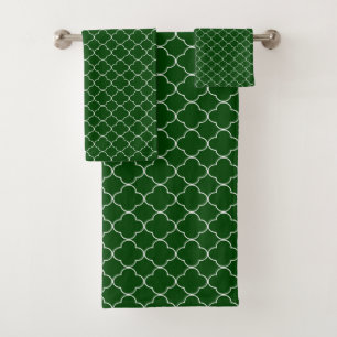 Green Quatrefoil Bad Handdoek