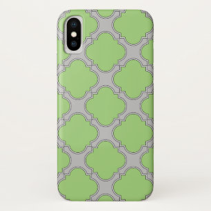 Green Quatrefoil iPhone X Hoesje