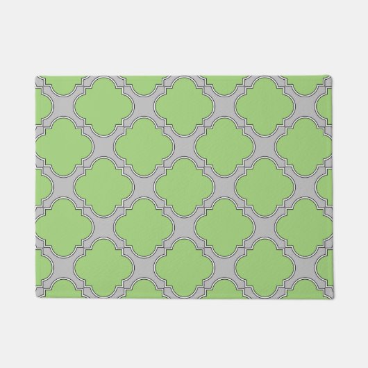 Green Quatrefoil Deurmat (Voorkant)