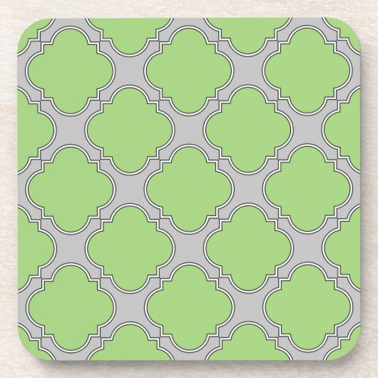 Green Quatrefoil Drankjes Onderzetter (Voorkant)