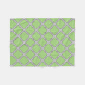 Green Quatrefoil Fleece Deken (Voorkant (Horizontaal))