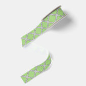 Green Quatrefoil Grosgrain Lint (Achterkant)
