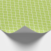 Green Quatrefoil, Latticework, Marokkaanse Trellis Cadeaupapier (Hoek)