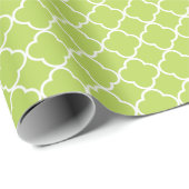 Green Quatrefoil, Latticework, Marokkaanse Trellis Cadeaupapier (Rol Hoek)