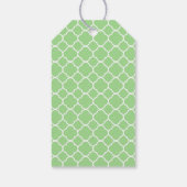 Green Quatrefoil, Moroccan Trellis, Monogram Cadeaulabel (Achterkant)