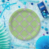 Green Quatrefoil Papieren Bordje (Feest)