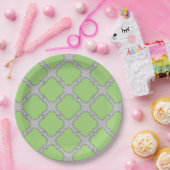 Green Quatrefoil Papieren Bordje (Feest)
