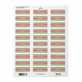 Green Quatrefoil | Roze en Groen Preppy-adres Etiket (Full Sheet)