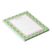 Green Quatrefoil | Roze en groene preppy Notitieblok (Schuin)