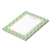Green Quatrefoil | Roze en groene preppy Notitieblok (Linkerzijde)