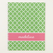 Green Quatrefoil | Roze en groene proppy Planner (Voorkant)