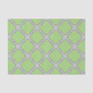 Green Quatrefoil Tissuepapier