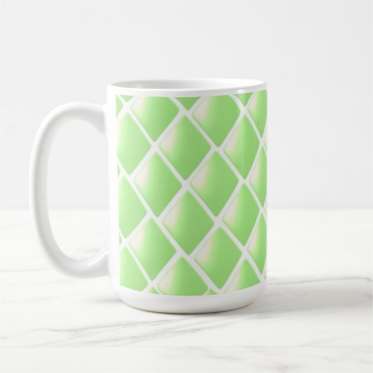 Green Quilted Diamond Pattern Koffiemok (Links)