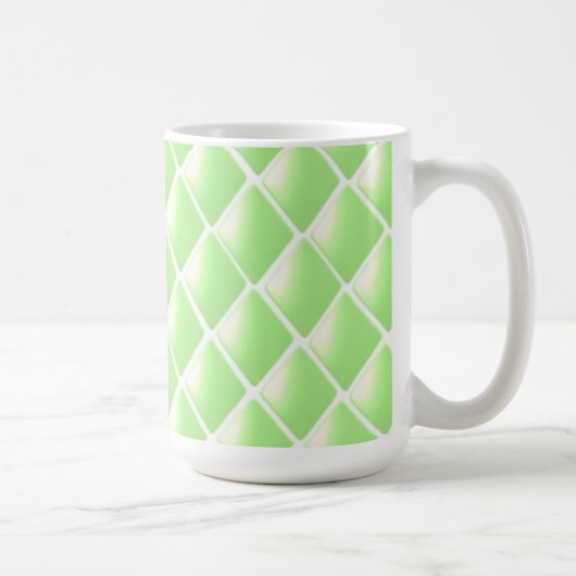 Green Quilted Diamond Pattern Koffiemok (Rechts)