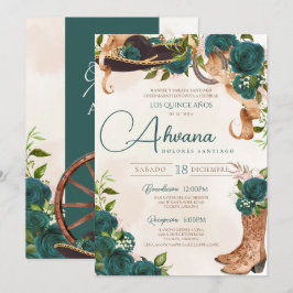 Green Quinceanera Rozen Charro Western Kaart