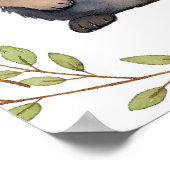 Green Raccoon Woodland Dieren kwekerij Poster (Hoek)