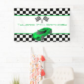 Green Race Car Birthday Party Spandoek (Insitu)