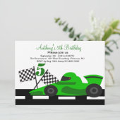 Green Race Car Boys, vijfde uitnodiging (Staand voorkant)