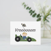 Green Race Car Vroom Tshirts en cadeaus Briefkaart (Staand voorkant)