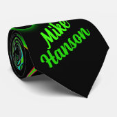 Green Racing Flames Rockabilly Stropdas (Opgerold)