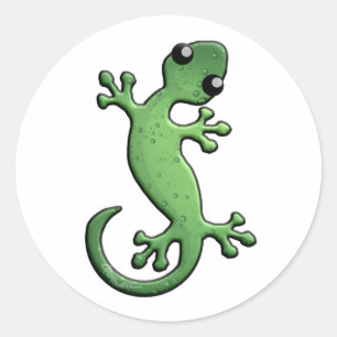 Green Rain Gecko Ronde Sticker