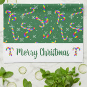 Green Rainbow Candy Canes kerst Kitchen Towel Theedoek (Gevouwen)