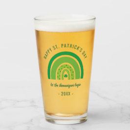 Green Rainbow Irish Shamrock Happy St Patricks Day Glas