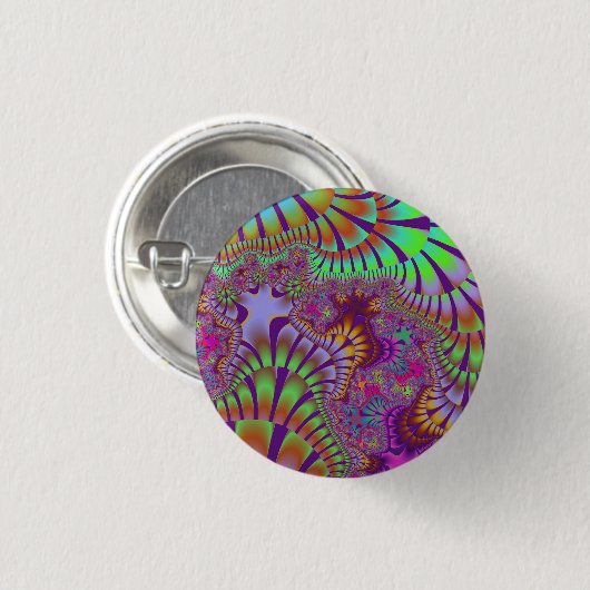 Green Rainbow Melt Ronde Button 3,2 Cm (Voorkant /achterkant)