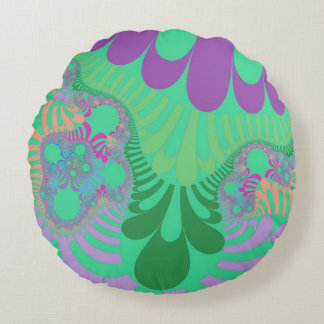 Green Rainbow Mod Rond Kussen