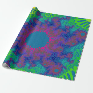 Green Rainbow Sunburst Cadeaupapier