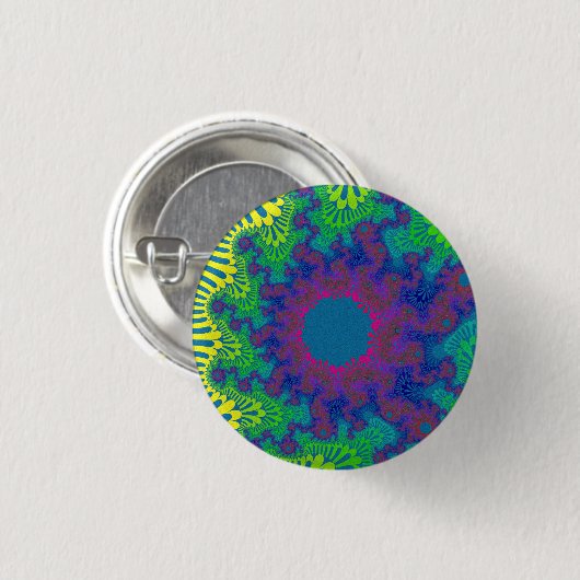 Green Rainbow Sunburst Ronde Button 3,2 Cm (Voorkant /achterkant)