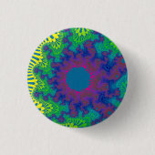 Green Rainbow Sunburst Ronde Button 3,2 Cm (Voorkant)