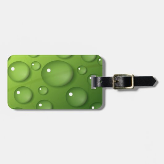 Green Raindrop Pattern Bagagelabel (Voorkant horizontaal)