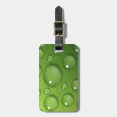 Green Raindrop Pattern Bagagelabel (Voorkant verticaal)