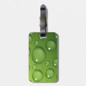 Green Raindrop Pattern Bagagelabel (Achterkant verticaal)