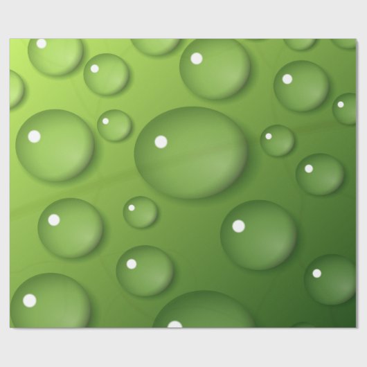 Green Raindrop Pattern Cadeaupapier (Vlak)