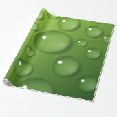 Green Raindrop Pattern Cadeaupapier (Uitgerold)