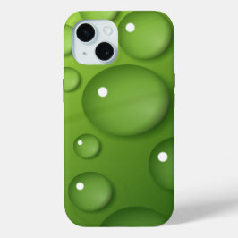Green Raindrop Pattern iPhone 15 Case