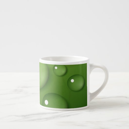 Green Raindrop Pattern Espresso Kop (Rechts)