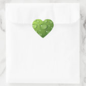 Green Raindrop Pattern Hart Sticker (Tas)