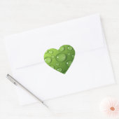 Green Raindrop Pattern Hart Sticker (Envelop)