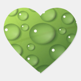 Green Raindrop Pattern Hart Sticker